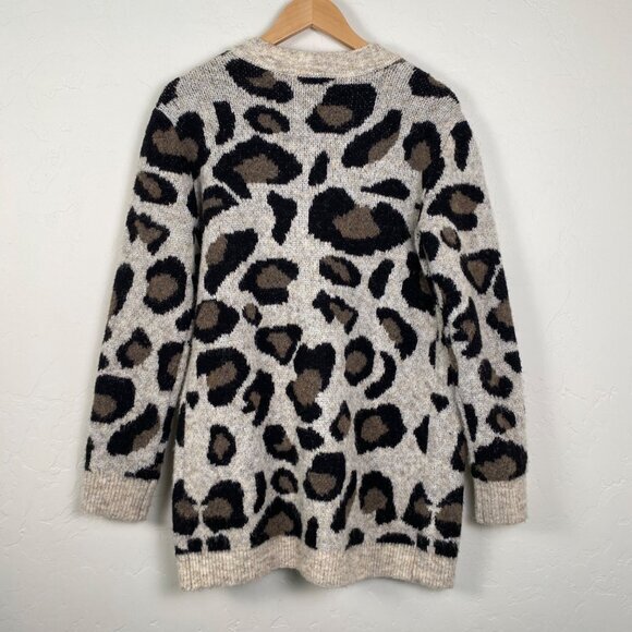 AQUA Leopard Print Open Front Cardigan Sweater $88 EXCLUSIVE TO BLOOMINGDALES - Picture 2 of 7